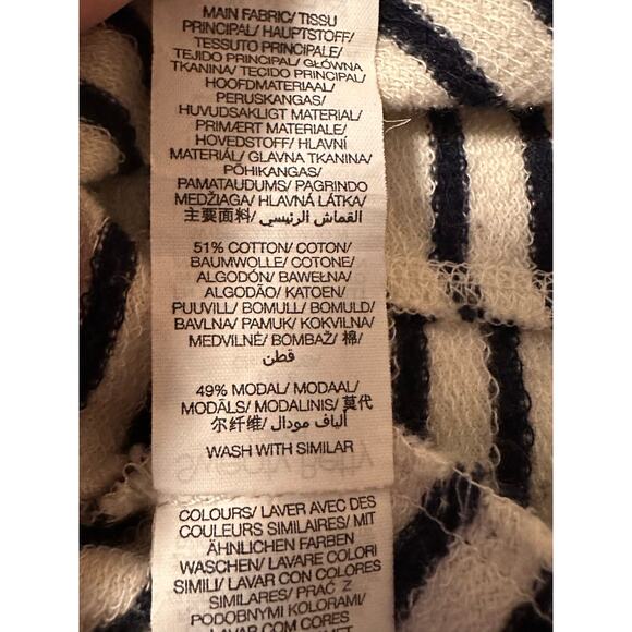 Sweaty Betty After Class Cropped Navy Striped Sweatshirt US 6 Pilates Athleisure - Picture 10 of 10